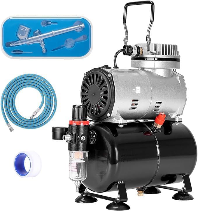 VIVOHOME Quiet Airbrush Kit: Professional 0.3mm Dual Action Gun