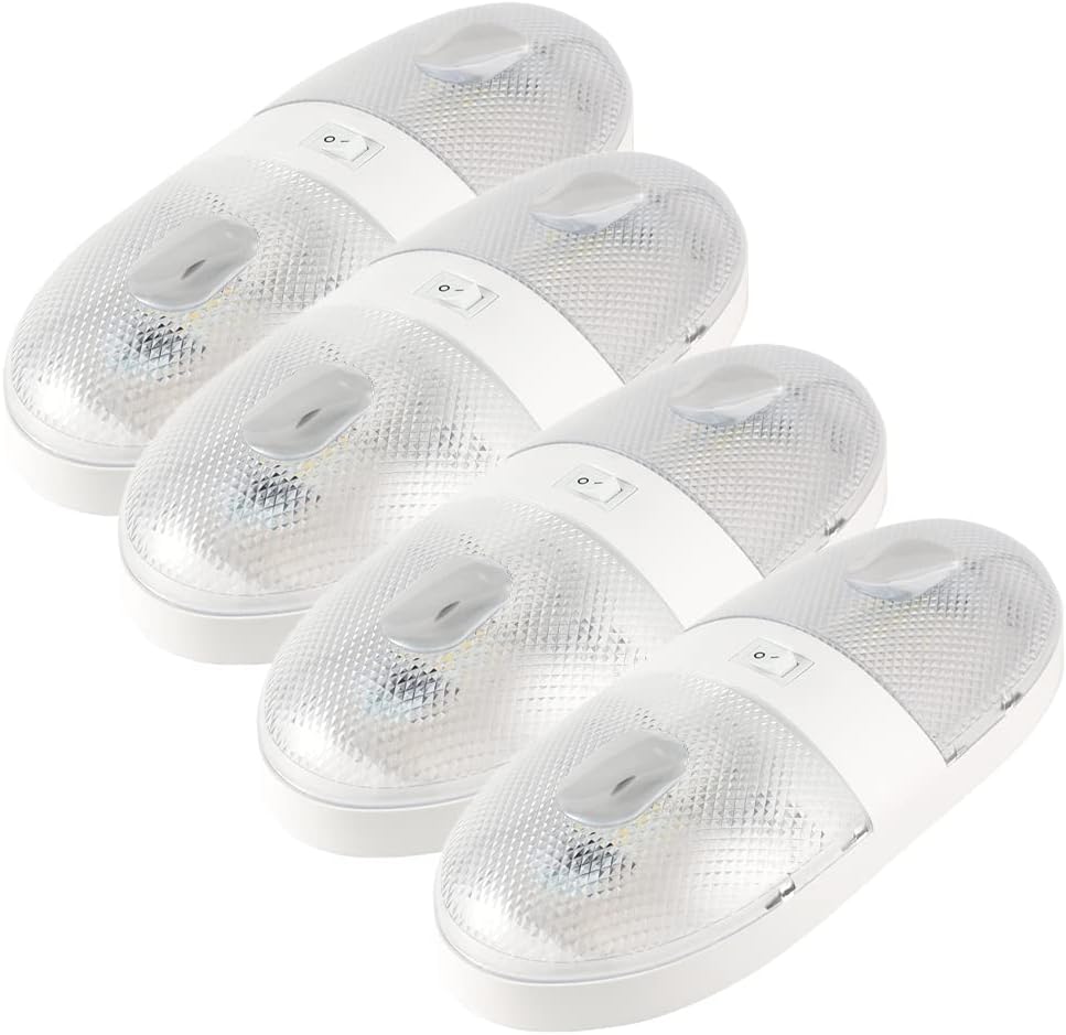 Lumitronics RV 12V Double LED Ceiling Dome Light for Trailers