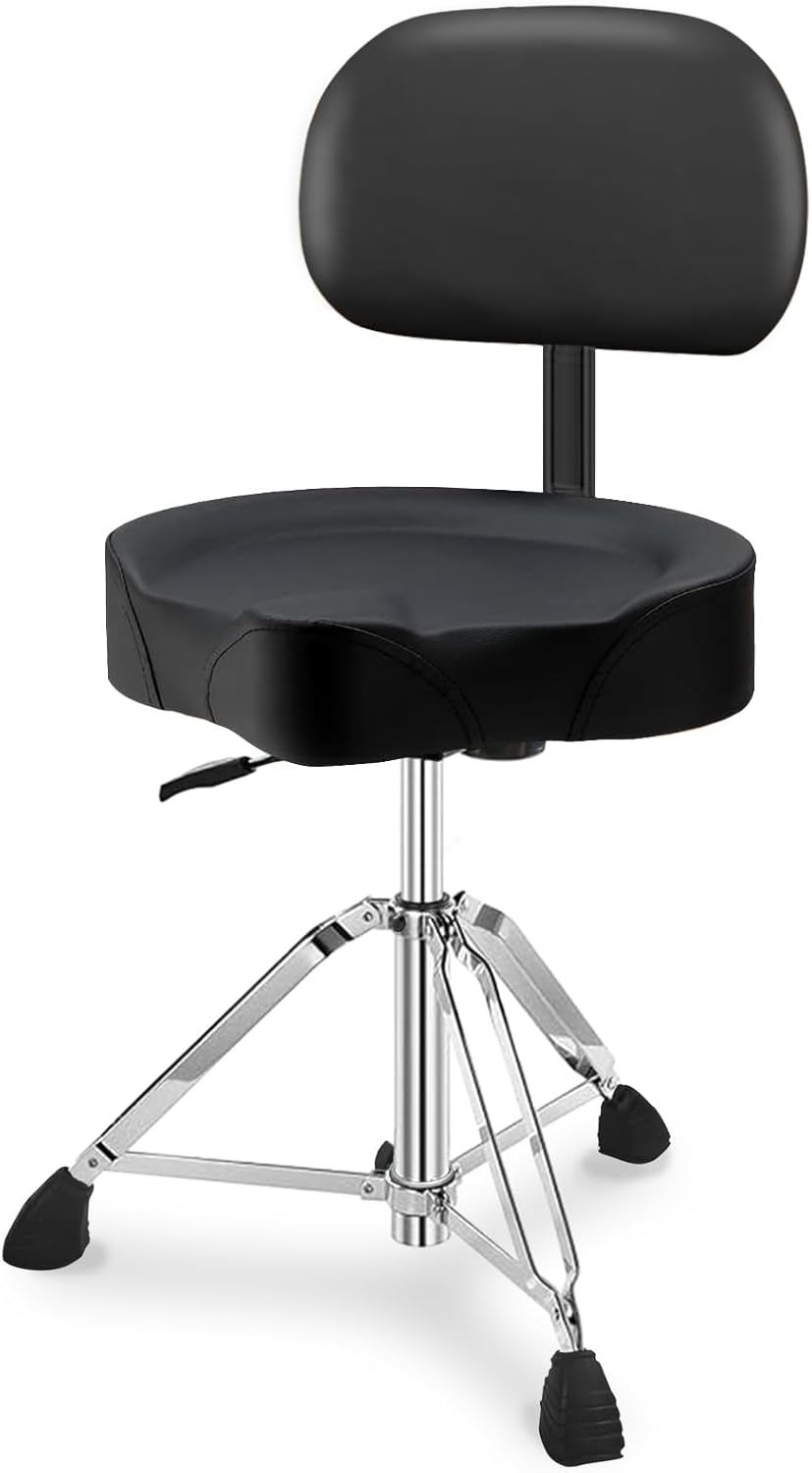 Pro Drum Stool with Backrest for Comfort and Stability