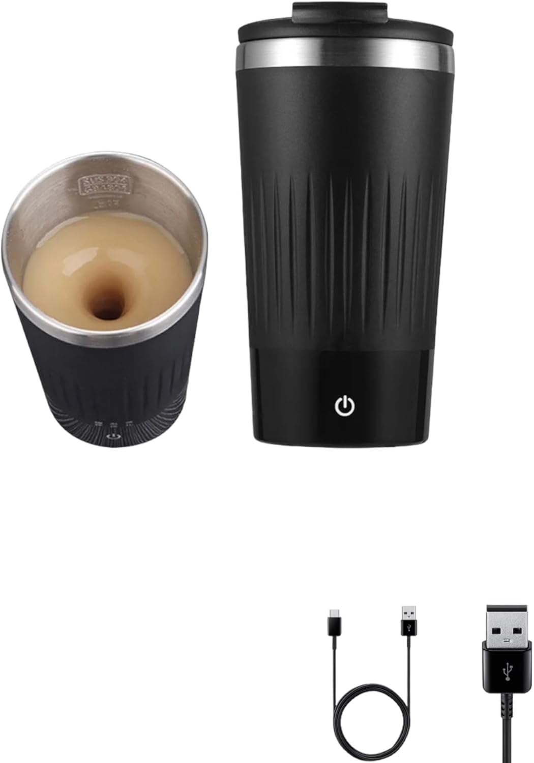 Self-Stirring Smart Mug - USB Rechargeable, 400ml Stainless Steel