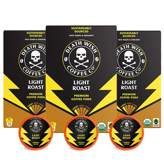Organic & Fair Trade Light Roast Coffee Pods - 30 Count