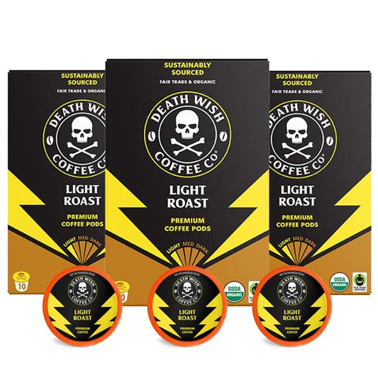 Organic & Fair Trade Light Roast Coffee Pods - 30 Count