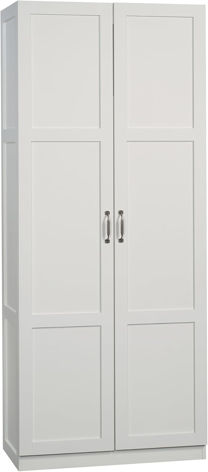 Sauder Select Storage Cabinet with Adjustable Shelves in White