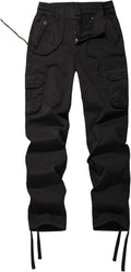 Women's Mid Rise Drawstring Cargo Pants - Casual Outdoor Hiking