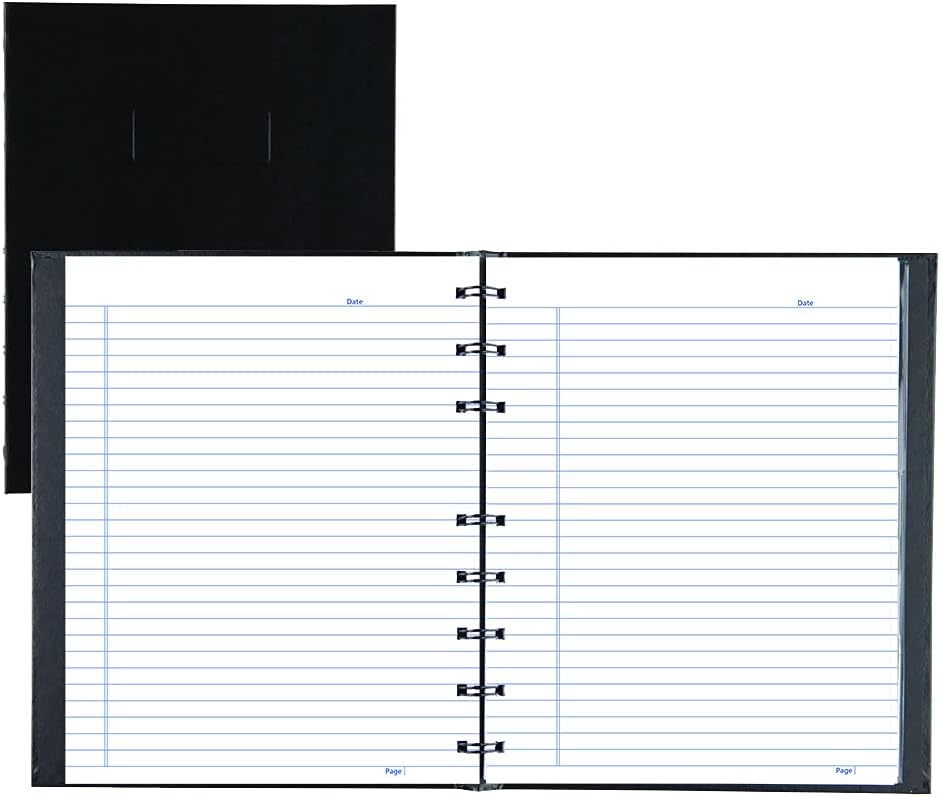 Blueline Notepro Notebook: 192 Ruled Pages, Black, 9.25x7.25 inches