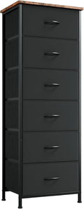 Tall Dresser with 6 Drawers and Side Pockets - Slim Storage for Small