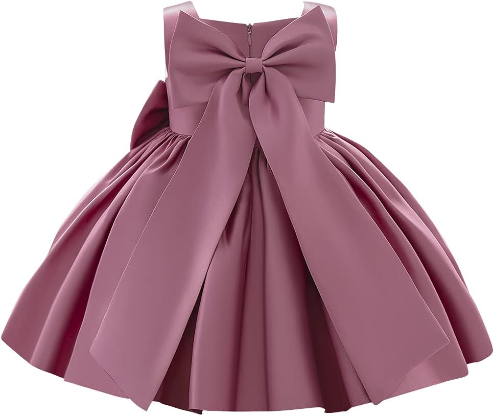 IDOPIP Flower Girl Bowknot Tutu Dress for Kids Baby Princess