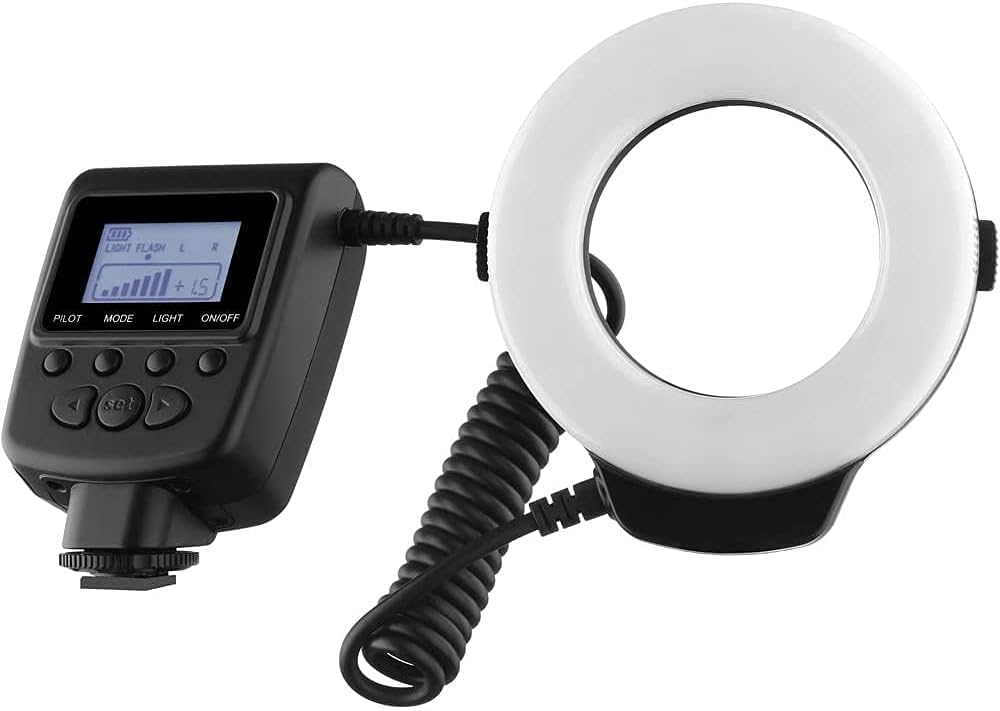Dual Macro LED Ring Light for Sony FDR-AX53 with Adapter