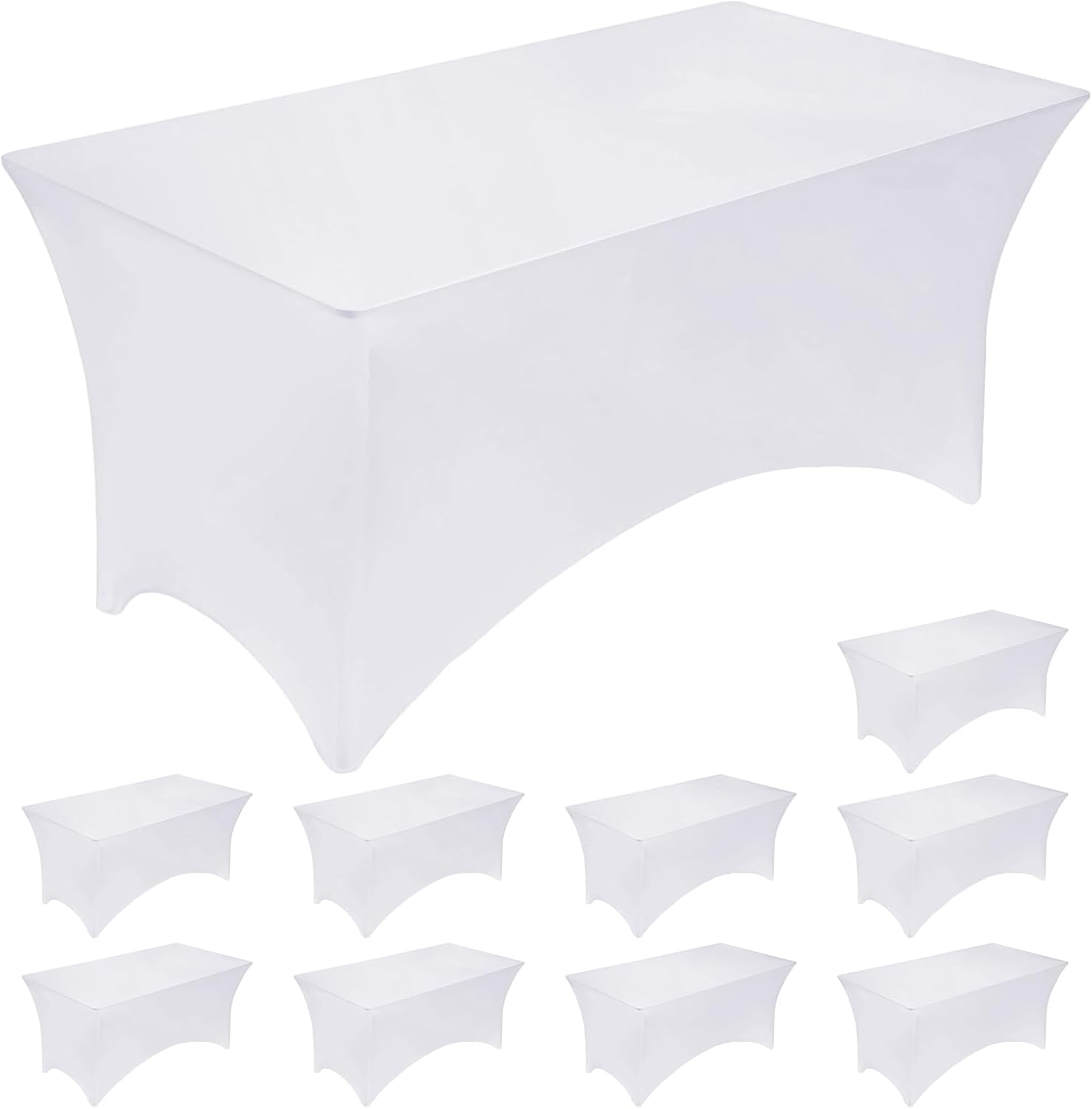 10 Pack 6FT Spandex Table Cover for Elegant Events and Parties