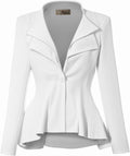 Women's Casual Work Double Lapel Peplum Blazer - Ultra Stretch Fit