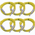 Seismic Audio SASTSX-6 Yellow 6-Feet TS 1/4-Inch Cable Pack