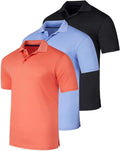 Men's Quick-Dry Short Sleeve Athletic Polo 3-Pack - Performance Fit