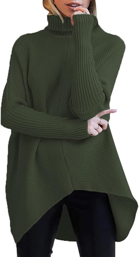 Caracilia Womens Turtleneck Long Sleeve Sweater for Casual Style