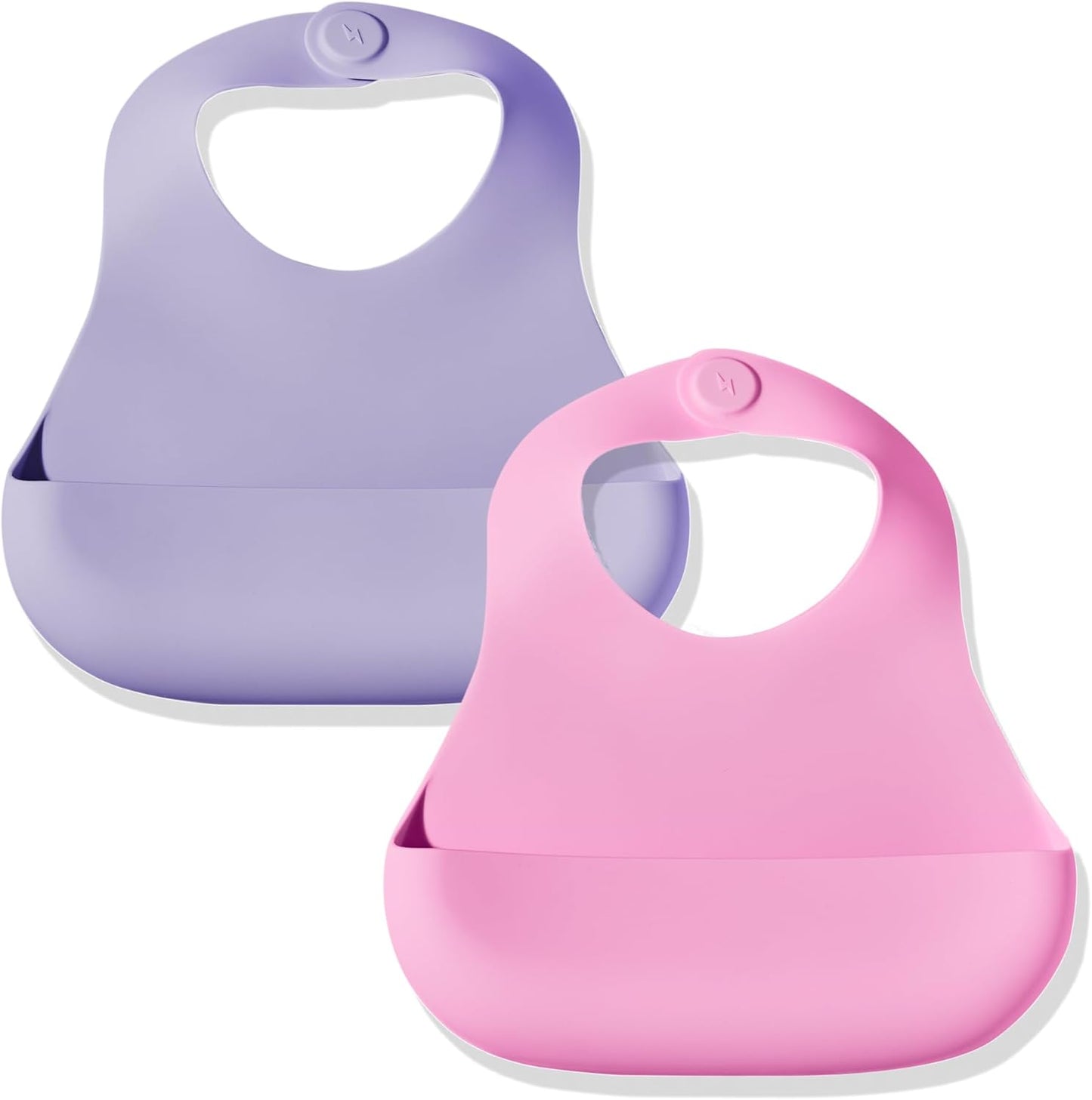 Magnetic Silicone Bibs 2-Pack Waterproof for Easy Baby Feeding