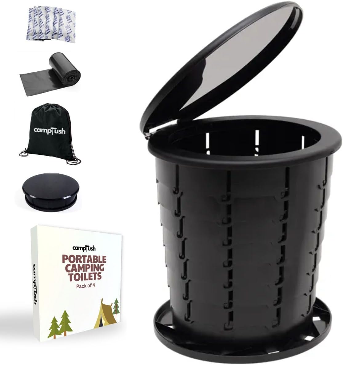 Height-Adjustable Portable Camping Toilet - CAMPTUSH