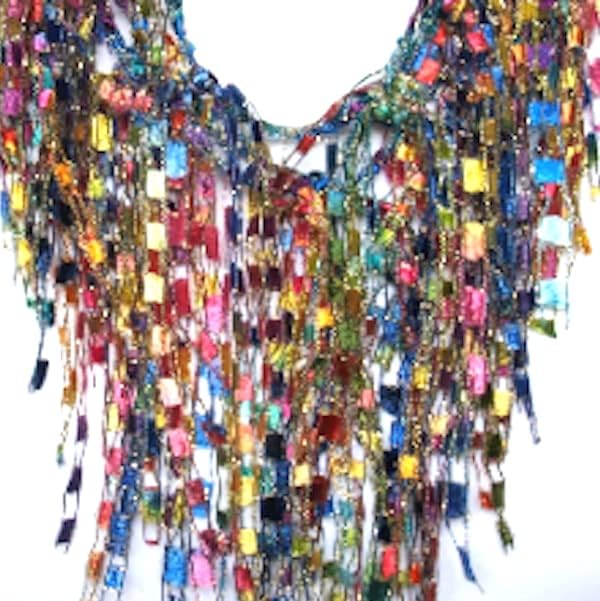 Rainbow Scarf for Women - Lightweight Colorful Long Necklace