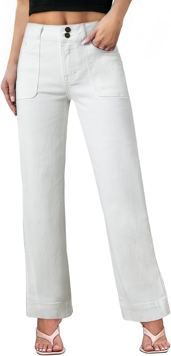 Sidefeel Women's High Waisted Stretchy Tummy Control Jeans