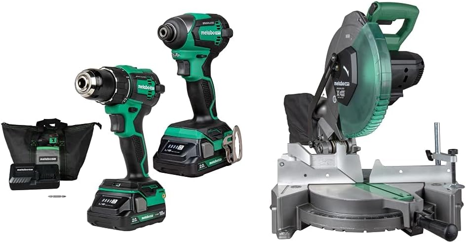 Metabo HPT 18V MultiVolt Cordless Drill & Miter Saw Combo Kit