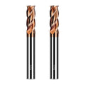 3/8ft Carbide End Mill Bits Set - 2pcs, 3/8ft Dia, 4 Flutes