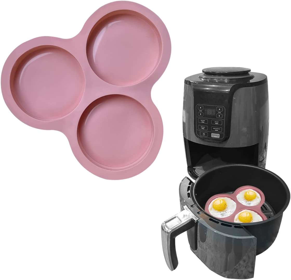 3-Cavity Non-Stick Egg Pan for Air Fryer - Versatile Hamburger Mold