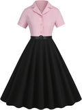 Women 1950s Retro Polka Dot Audrey Swing Dress - Vintage A-Line