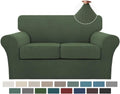 Turquoize 3 Piece Sofa Covers for 2 Cushion Couch Slipcover - Bronze