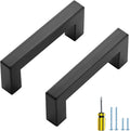 Ravinte 3 Inch Square Cabinet Pulls Matte Black - Sturdy Modern
