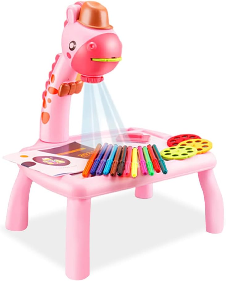 MOYIC LED Drawing Board - Creative Kids Desk, Pink Animal Slides