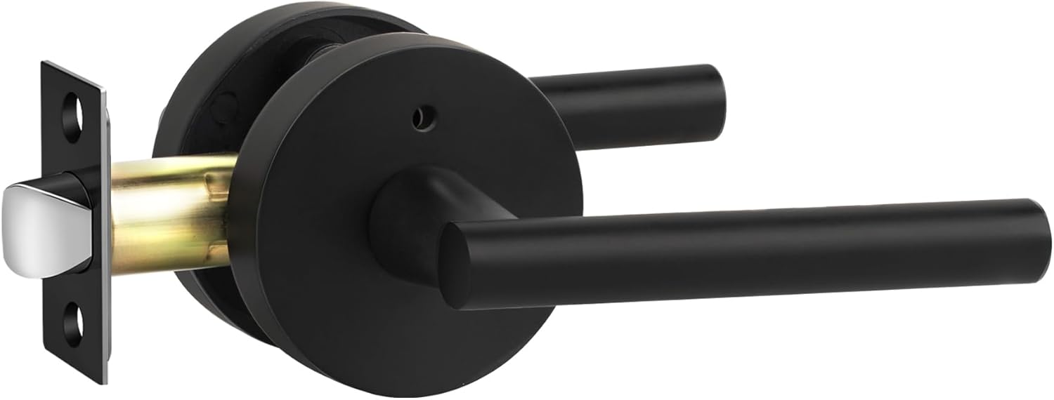 Heavy Duty Black Lever Door Handle for Bedroom and Bathroom