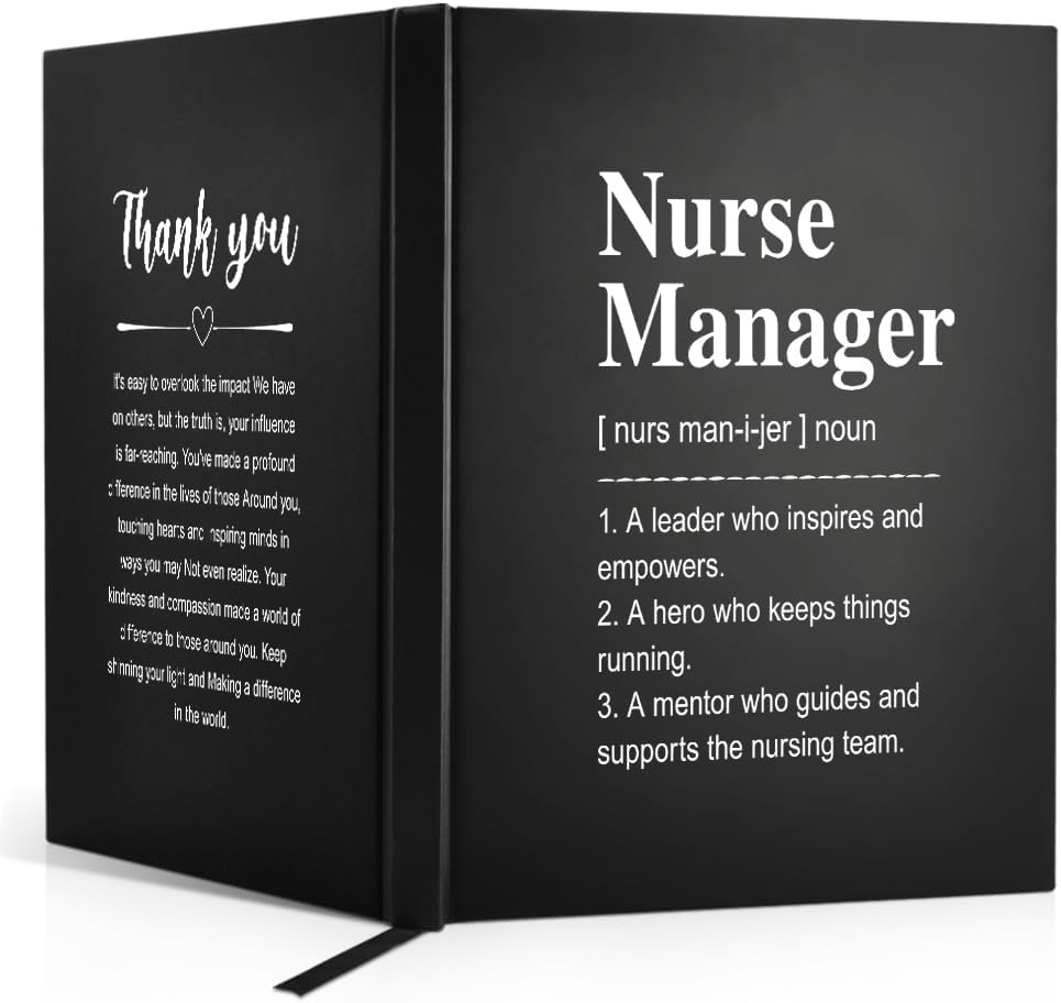 Nurse Manager Hardcover Notebook - 160 Pages Thank You Gift