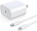 for iPhone Fast Charger 20W USB C PD Wall Charger - 6ft Cable Included