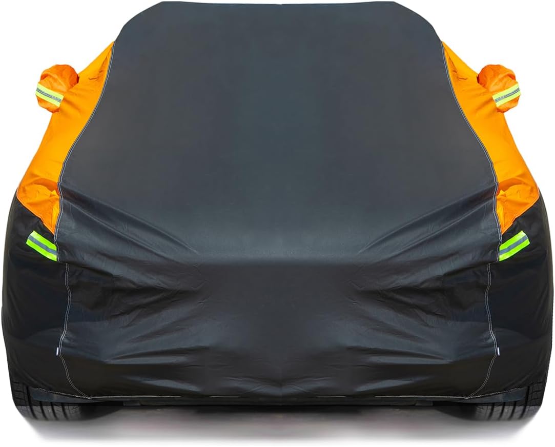 Premium 6-Layer Waterproof Car Cover 178-189 Orange - Ultimate Protection & Custom Fit