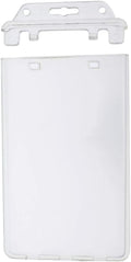Permanent Locking Badge Holder 50 Pack - Secure Vertical ID Case