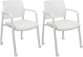 CLATINA Stacking Office Chairs Set of 2 - Mesh Back, Thick Seat