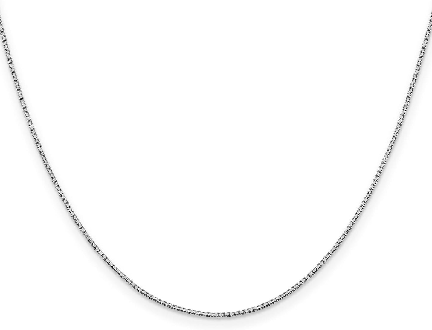 10k White Gold Classic Box Chain Necklace Bracelet or Anklet