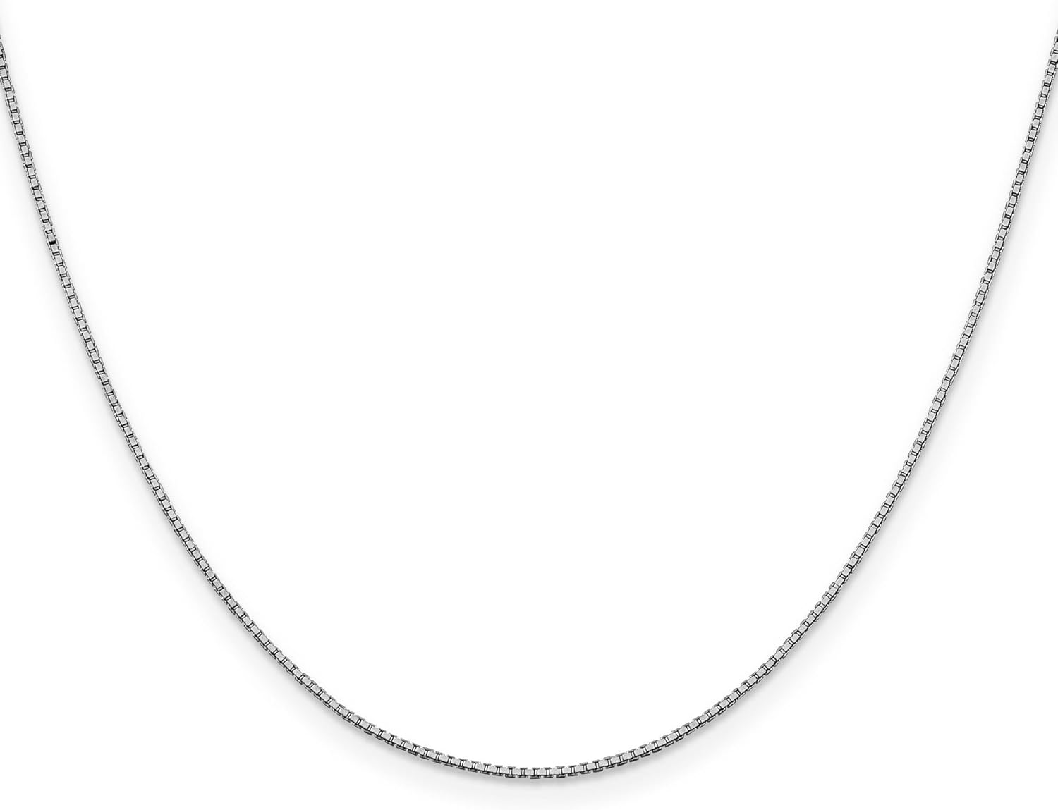 10k White Gold Classic Box Chain Necklace Bracelet or Anklet