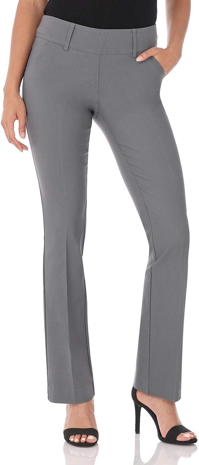 Rekucci Women's Bootcut Pant with Tummy Control for Comfort