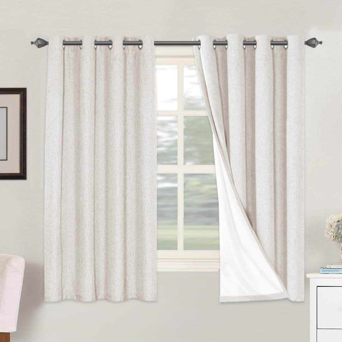 H.VERSAILTEX Linen Blackout Curtains for Total Light Control