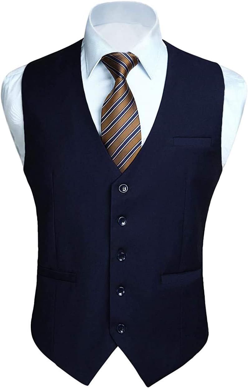 HISDERN Vest 101 Mens Slim Fit Suit Vest for Any Occasion