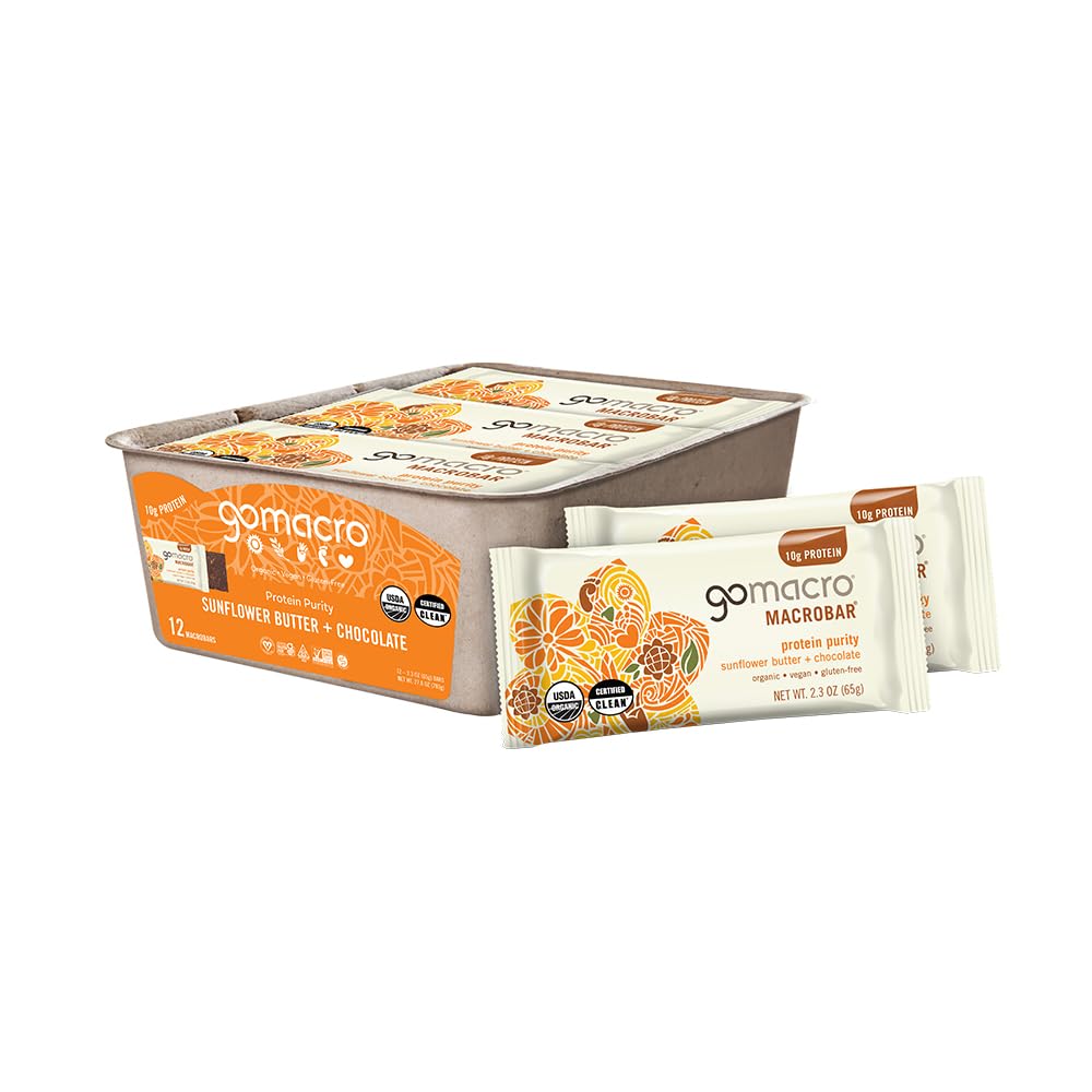 GoMacro MacroBar Organic Vegan Protein Bars - Sunflower Butter Delight