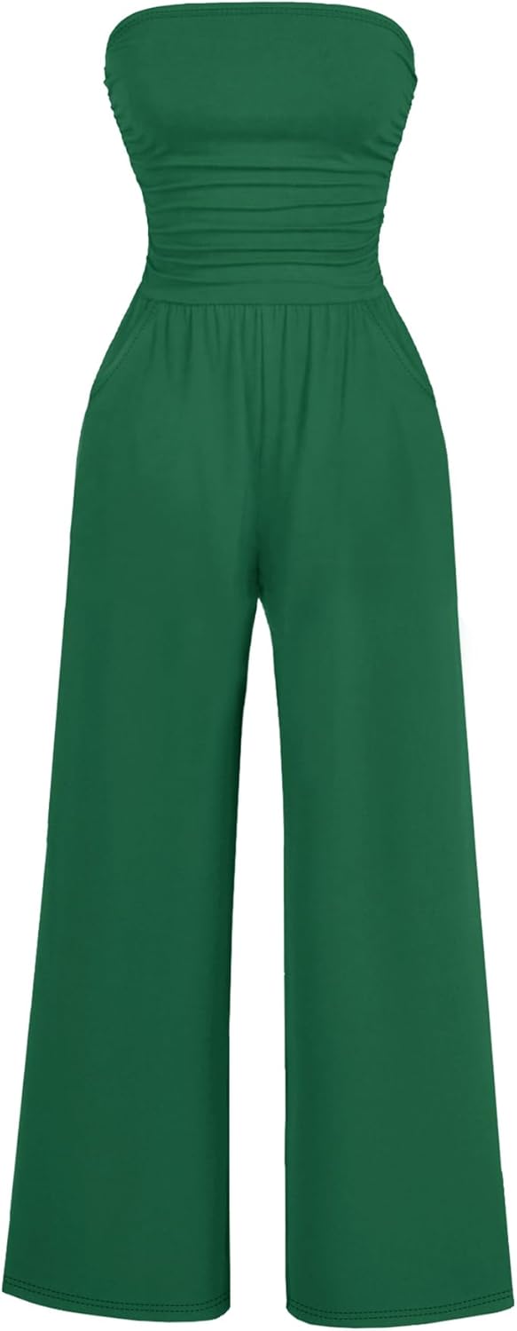 AUXDIO Women's Casual Summer Strapless Jumpsuit for All Occasions