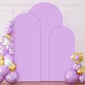 Set of 3 Lavender Spandex Wedding Arch Covers - Stretchy Wrinkle-Free
