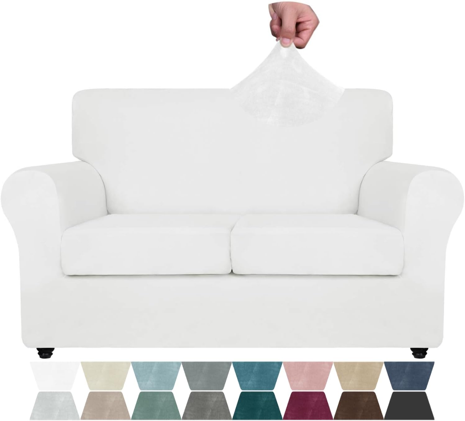 Luxury Velvet Sofa Cover for 2 Cushion Couch - Soft & Stylish