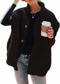 Womens Fuzzy Fleece Vest - Oversized Sherpa Button Down Warm Vest