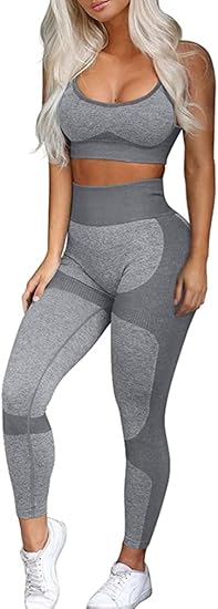 OLCHEE Womens Workout Sets - Seamless Yoga Leggings & Bra