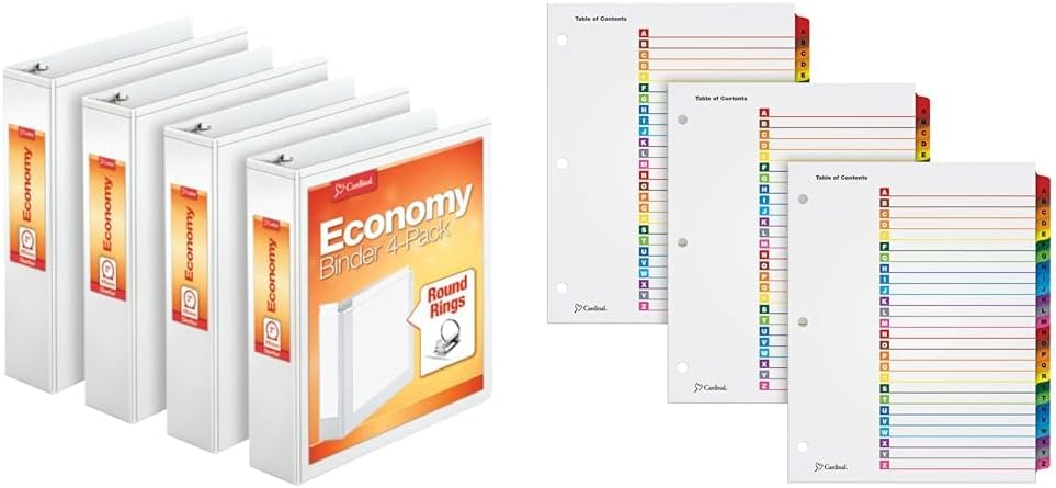 Cardinal Economy 2 Inch 3 Ring Binders with A-Z Tab Dividers