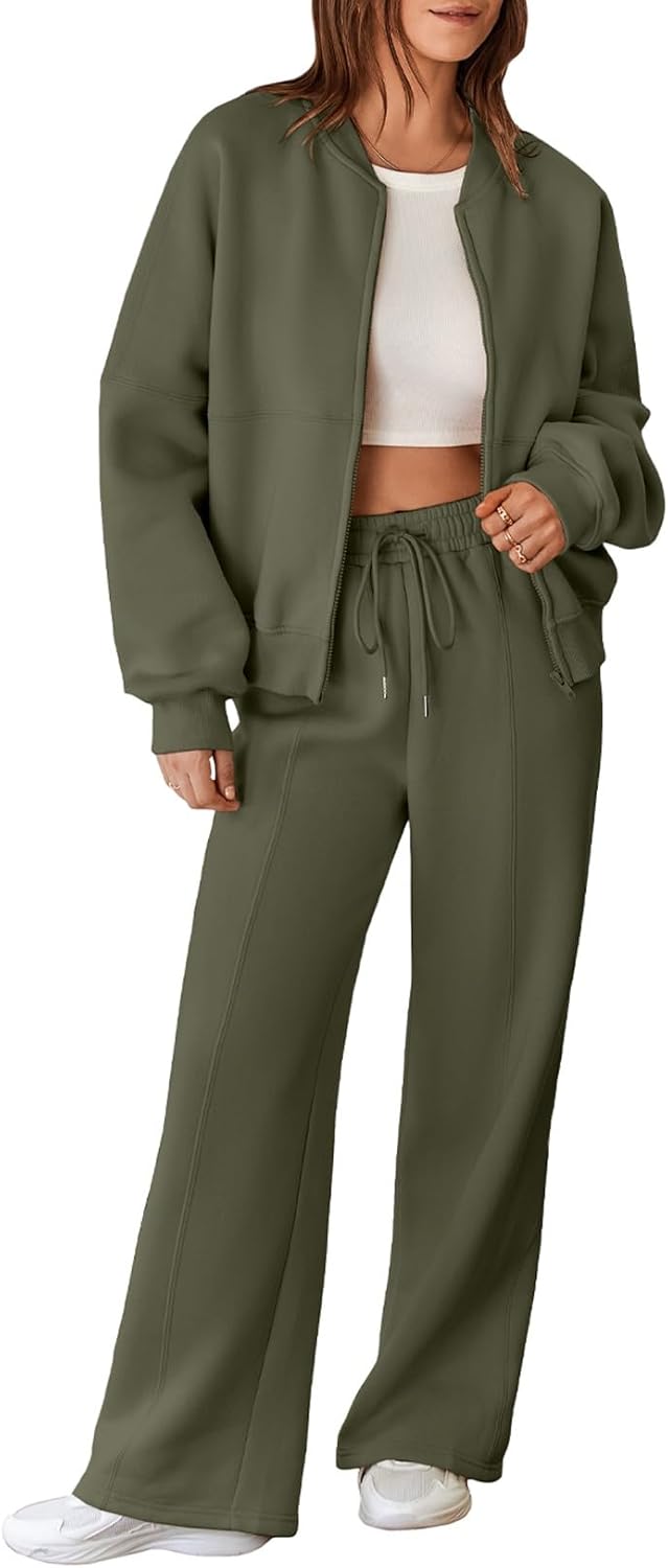 Oversized Fleece Sweatsuit for Women - 2 Piece Tracksuit Set