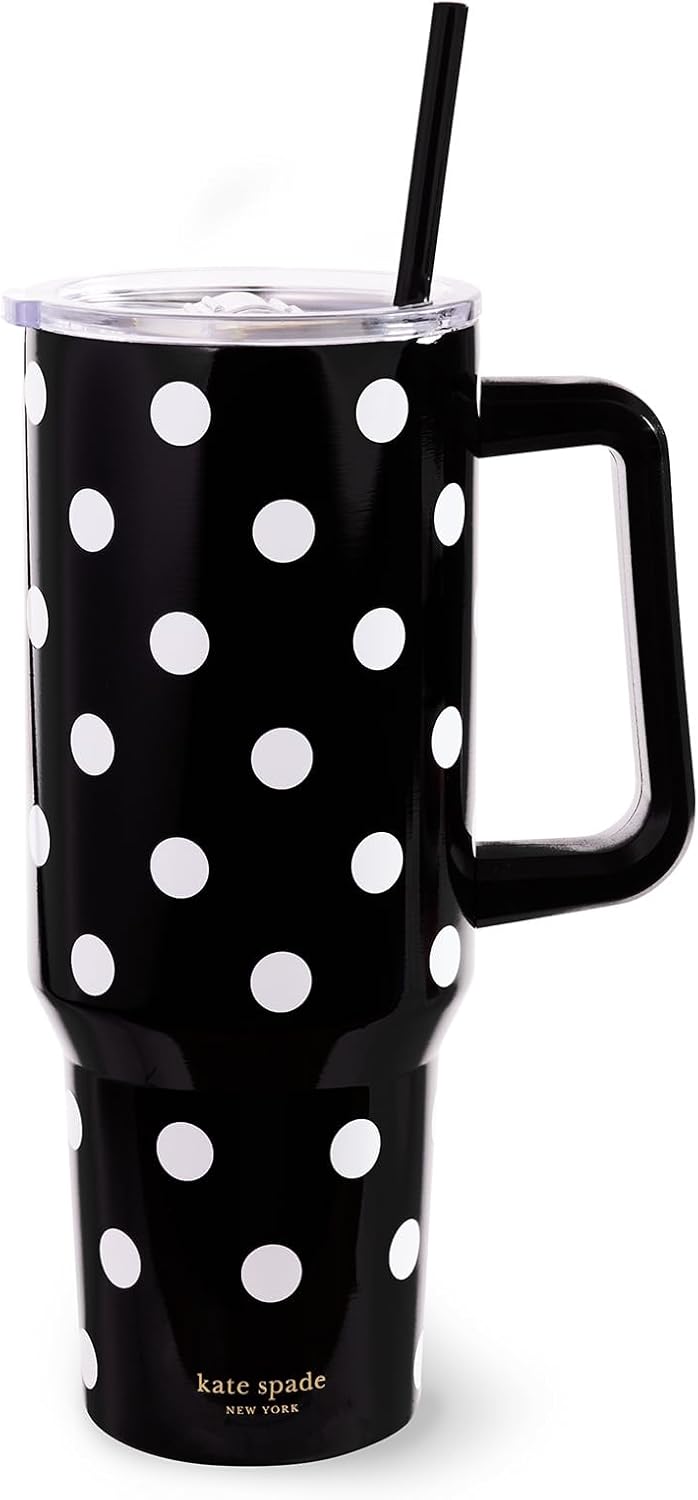 40 Ounce Insulated Tumbler with Handle and Straw for Travel