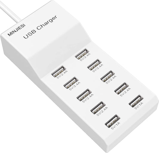 Minjiesi 10-Port USB Charging Station - Fast Charging Hub