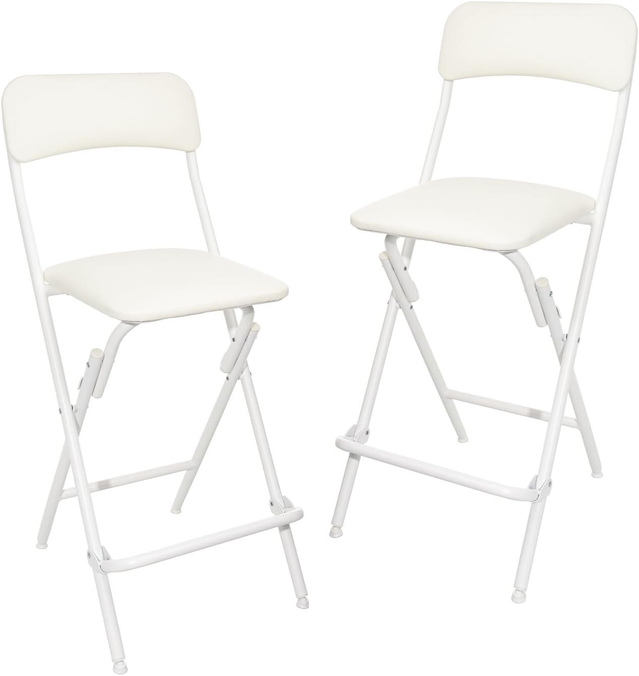 Folding Stool Set of 2 with Footrest and 300lb Capacity